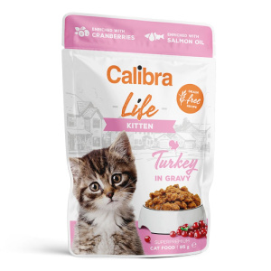 Calibra Cat Life Kitten plic cu curcan in sos, 85 g