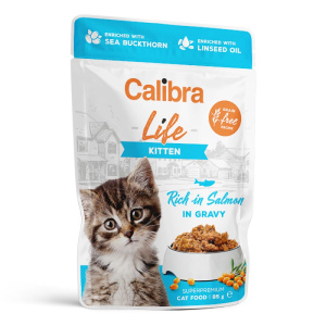 Calibra Cat Life Kitten plic cu somon în sos, 85 g