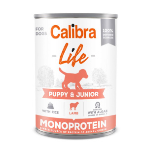 Calibra Dog Life Puppy&Junior, conservă cu miel si orez, 400 g