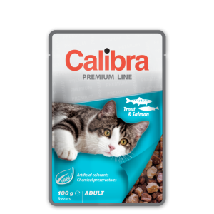 Calibra Cat Premium plic cu păstrăv și somon, 100 g
