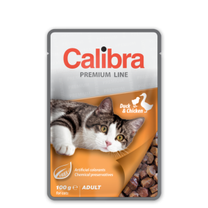 Calibra Cat Premium Adult plic cu rață și pui, 100 g