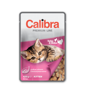 Calibra Cat Premium Kitten cu curcan si pui in sos, 100 g
