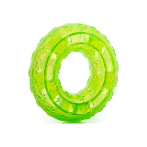 Jucărie pentru câini, cerc dental verde 12 cm