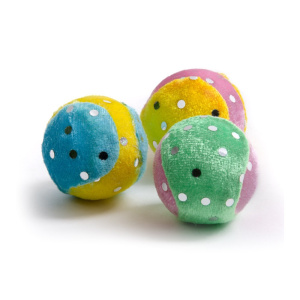 Jucărie pentru pisici, set de 3 mingi colorate cu clopotei