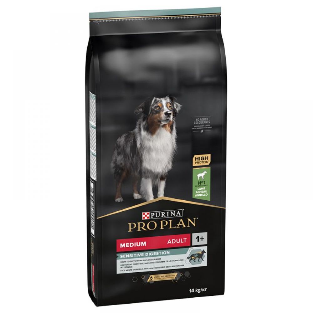Purina Pro Plan Dog Medium Adult sensitive digestion cu miel, 14 kg